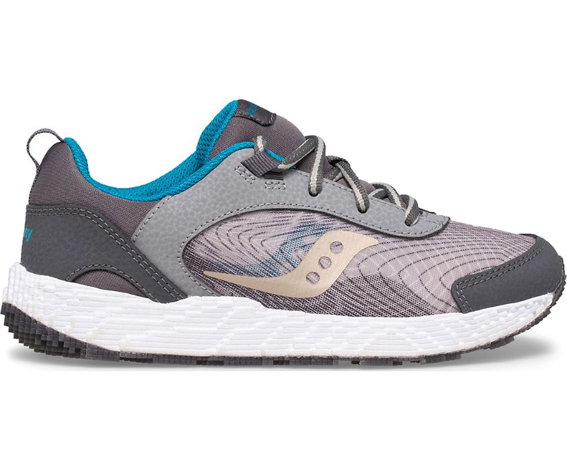 Tenis Saucony Voxel 6000 Niños Grises Azules Dorados | México 906CTVE